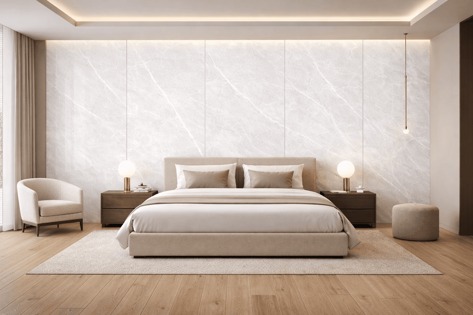 RP1018 Pietra Blanco Bedroom render